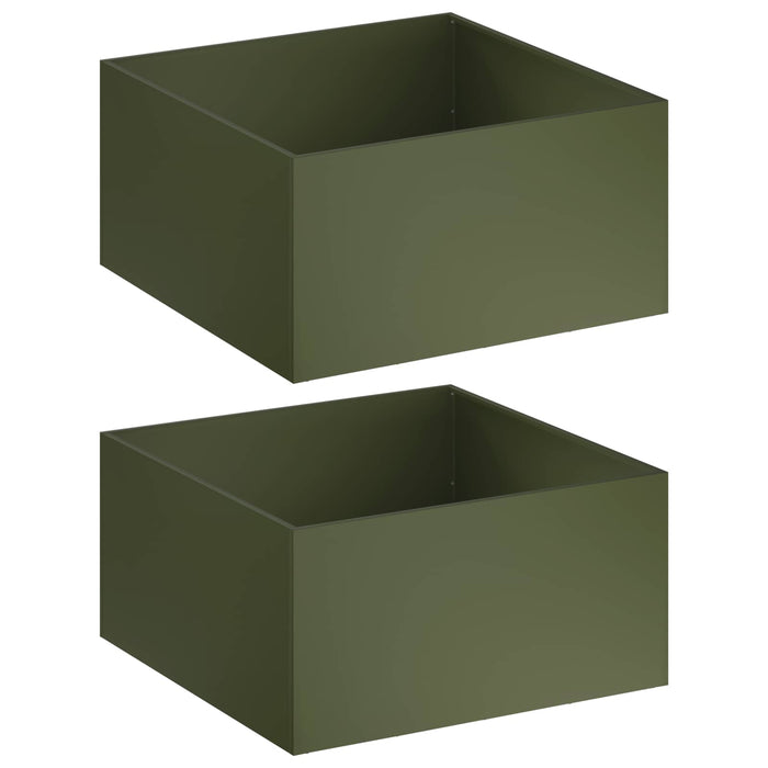 Vază pentru Grădină 2 buc. Verde măsliniu 80 x 80 x 40 cm WALTI