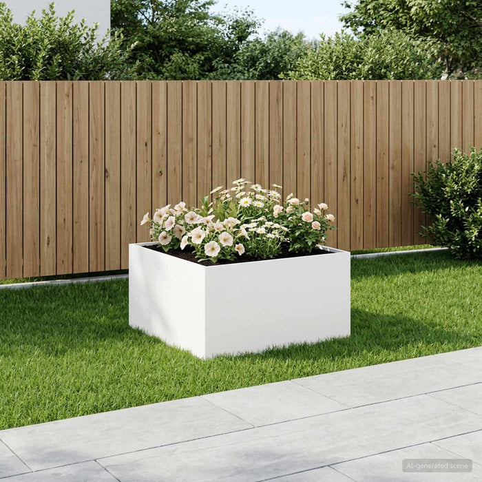 Vază pentru Grădină Alb 100 x 100 x 40 cm Oțel laminat la rece WALTI