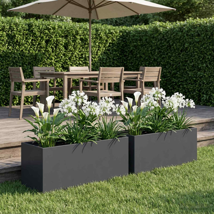 Vază pentru Grădină 2 buc. Antracit 60 x 20 x 20 cm WALTI
