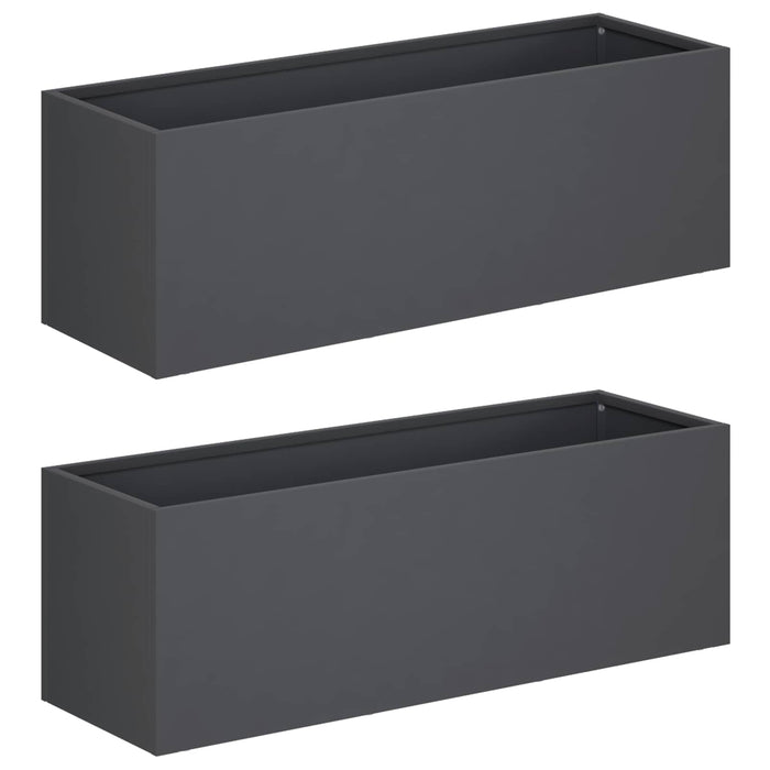 Vază pentru Grădină 2 buc. Antracit 60 x 20 x 20 cm WALTI