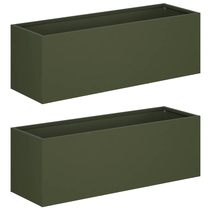 Vază pentru Grădină 2 buc. Verde măsliniu 60 x 20 x 20 cm WALTI