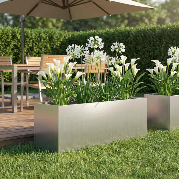 Vază pentru Grădină Argintiu 60 x 20 x 20 cm Oțel Galvanizat WALTI