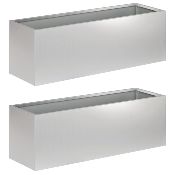 Vază pentru Grădină 2 buc. Argintiu 60 x 20 x 20 cm WALTI