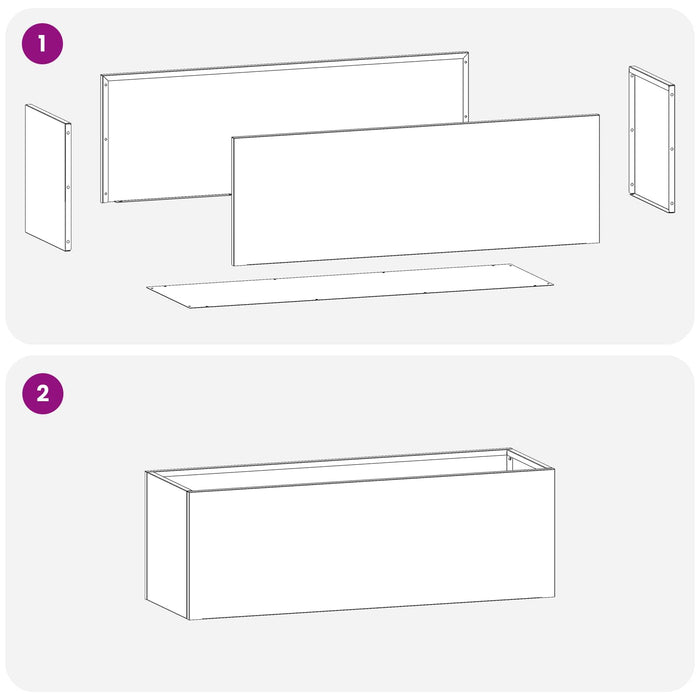 Vază pentru Grădină 2 buc. Ruginit 60 x 20 x 20 cm - WALTI WALTI