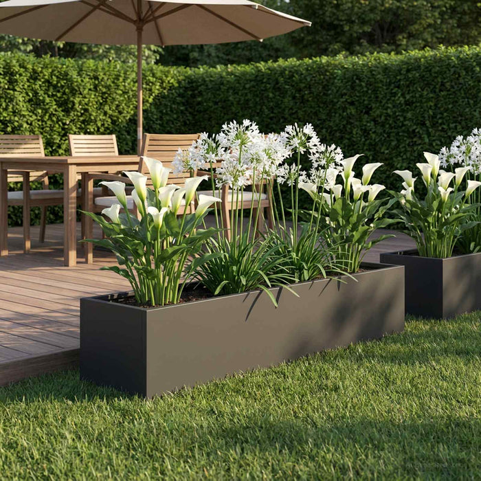 Vază pentru Grădină Negru 80 x 20 x 20 cm Oțel laminat la rece - WALTI WALTI