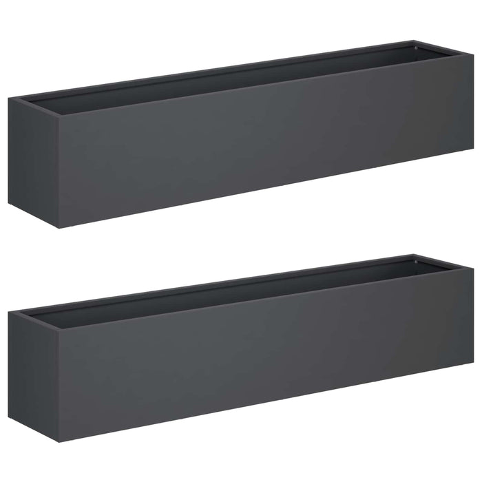 Vază pentru Grădină 2 buc. Antracit 80 x 20 x 20 cm WALTI