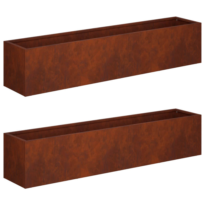 Vază pentru Grădină 2 buc. Ruginit 80 x 20 x 20 cm - WALTI WALTI