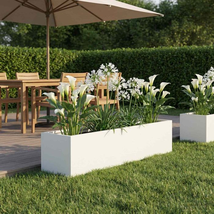 Vază pentru Grădină Alb 100 x 20 x 20 cm Oțel laminat la rece - WALTI WALTI