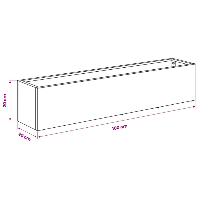 Vază pentru Grădină 2 buc. Verde măsliniu 100 x 20 x 20 cm WALTI