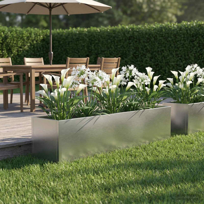 Vază pentru Grădină Argintiu 100 x 20 x 20 cm Oţel inoxidabil WALTI