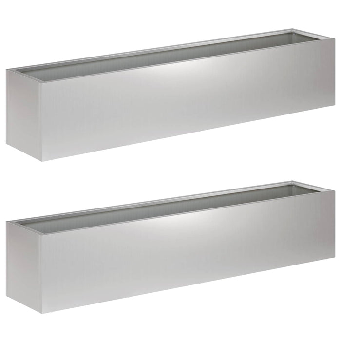 Vază pentru Grădină 2 buc. Argintiu 100 x 20 x 20 cm WALTI