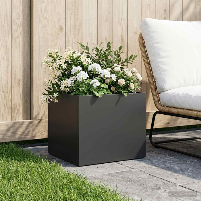 Vază pentru Grădină Negru 40 x 30 x 30 cm Oțel laminat la rece - WALTI WALTI