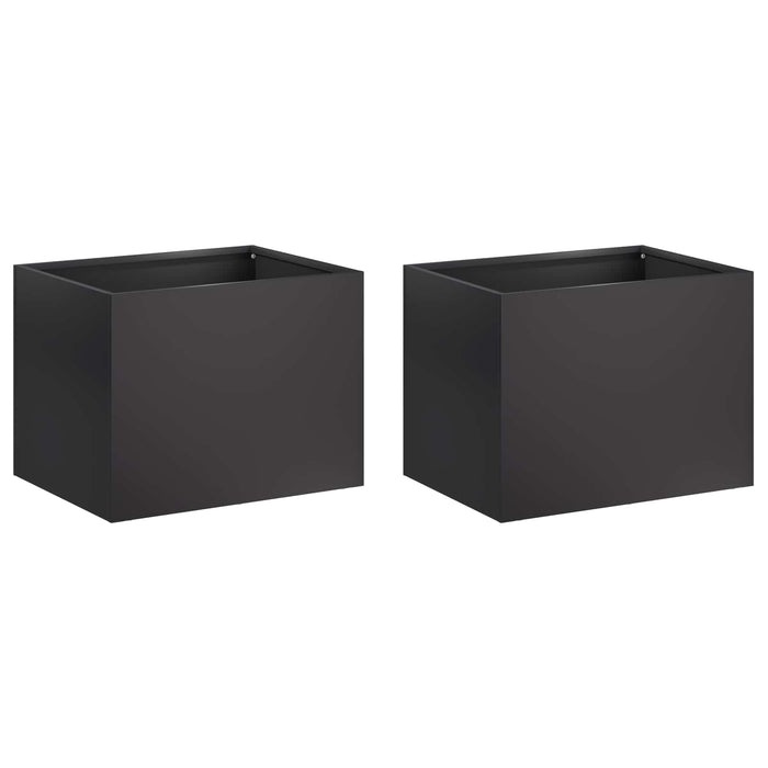 Vază pentru Grădină 2 buc. Negru 40 x 30 x 30 cm WALTI