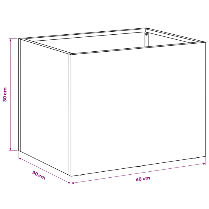 Vază pentru Grădină Alb 40 x 30 x 30 cm Oțel laminat la rece WALTI