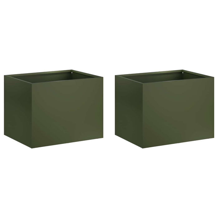 Vază pentru Grădină 2 buc. Verde măsliniu 40 x 30 x 30 cm - WALTI WALTI