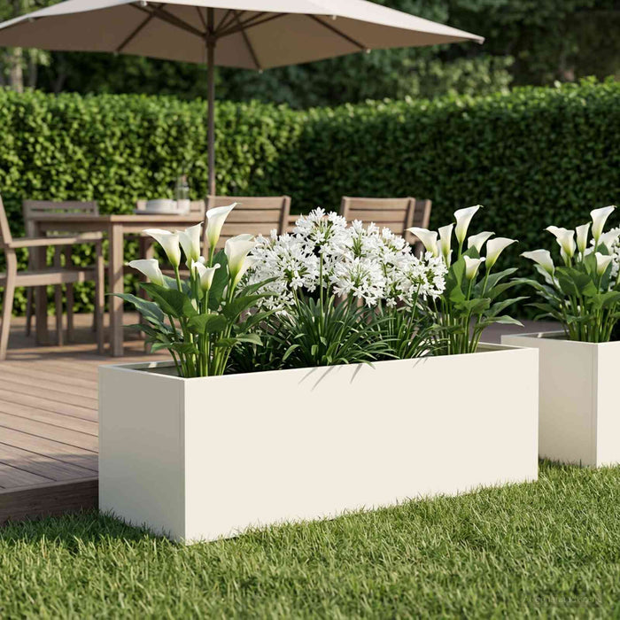 Vază pentru Grădină Alb 80 x 30 x 30 cm Oțel laminat la rece - WALTI WALTI