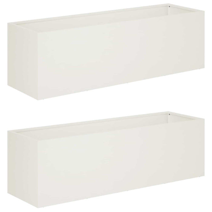 Vază pentru Grădină 2 buc. Alb 80 x 30 x 30 cm - WALTI WALTI