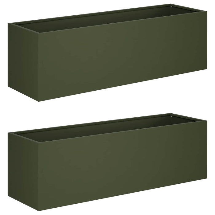 Vază pentru Grădină 2 buc. Verde măsliniu 80 x 30 x 30 cm - WALTI WALTI