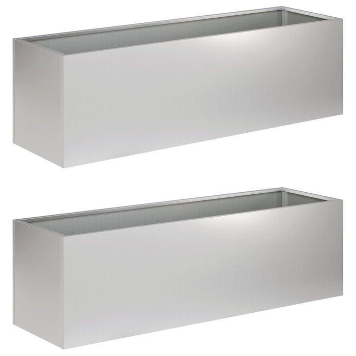 Vază pentru Grădină 2 buc. Argintiu 80 x 30 x 30 cm WALTI