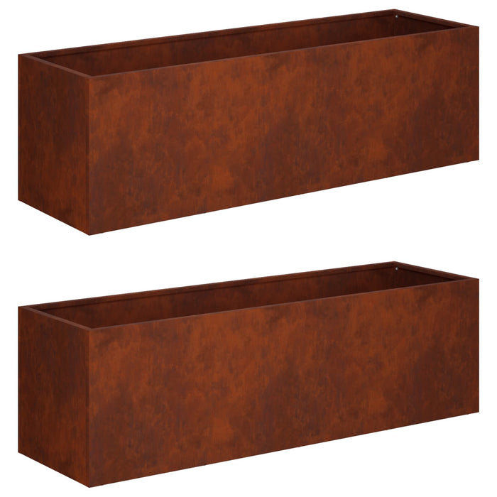 Vază pentru Grădină 2 buc. Ruginit 80 x 30 x 30 cm - WALTI WALTI