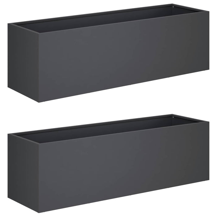Vază pentru Grădină 2 buc. Antracit 100 x 30 x 30 cm WALTI