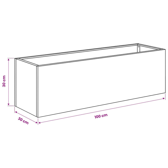Vază pentru Grădină 2 buc. Antracit 100 x 30 x 30 cm WALTI