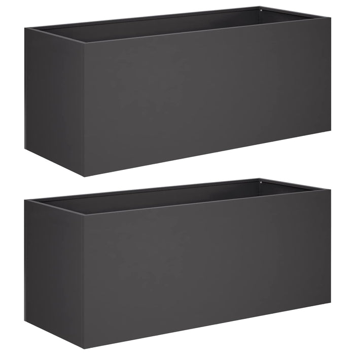 Vază pentru Grădină 2 buc. Negru 80 x 40 x 40 cm WALTI