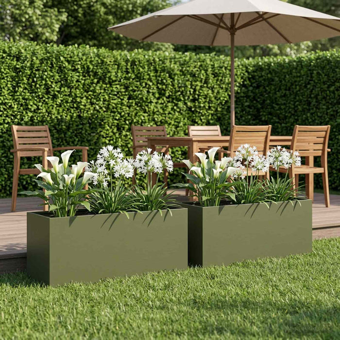 Vază pentru Grădină 2 buc. Verde măsliniu 80 x 40 x 40 cm - WALTI WALTI