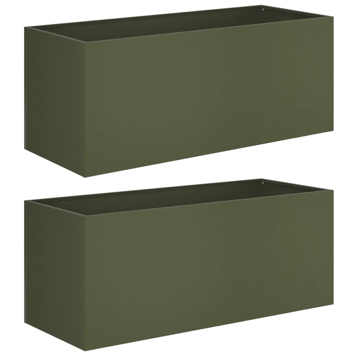 Vază pentru Grădină 2 buc. Verde măsliniu 80 x 40 x 40 cm - WALTI WALTI