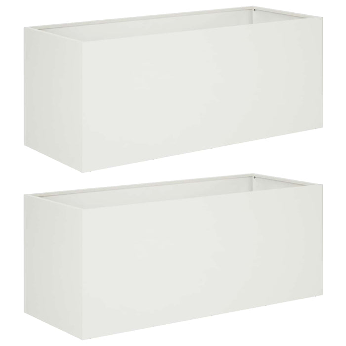 Vază pentru Grădină 2 buc. Alb 100 x 40 x 40 cm WALTI