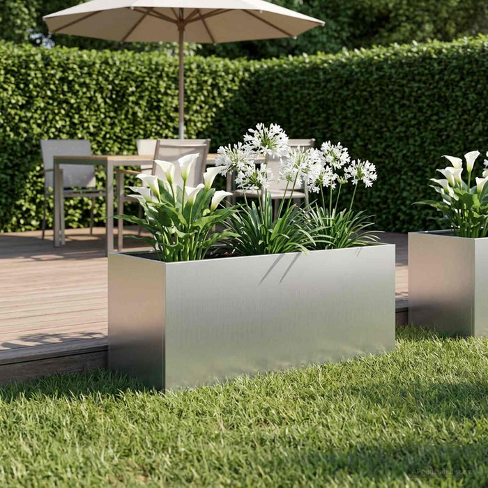 Vază pentru Grădină Argintiu 100 x 40 x 40 cm Oțel Galvanizat WALTI