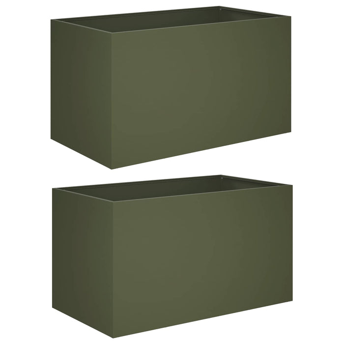 Vază pentru Grădină 2 buc. Verde măsliniu 80 x 50 x 50 cm WALTI