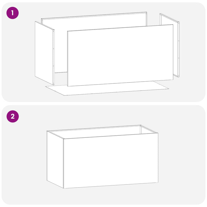 Vază pentru Grădină Negru 100 x 50 x 50 cm Oțel laminat la rece WALTI
