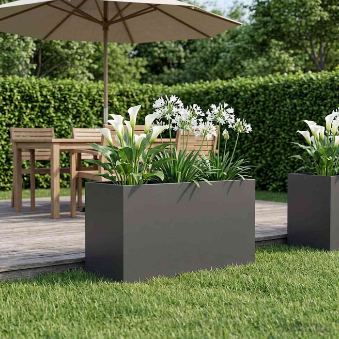 Vază pentru Grădină Negru 100 x 50 x 50 cm Oțel laminat la rece WALTI