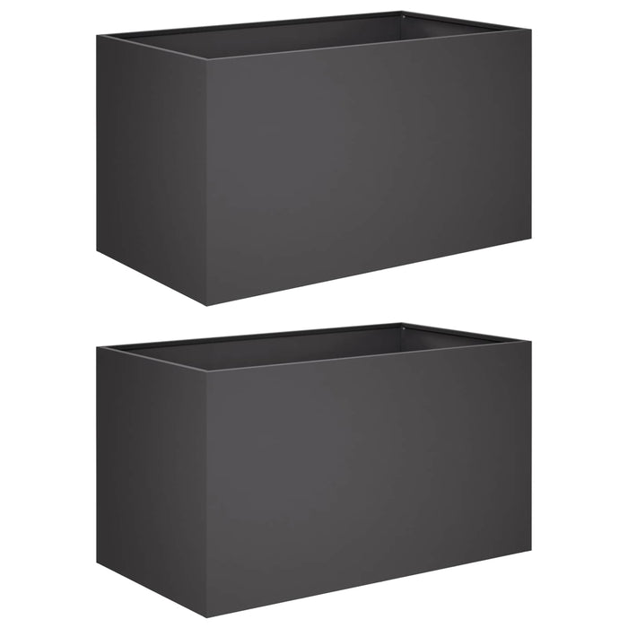 Vază pentru Grădină 2 buc. Negru 100 x 50 x 50 cm WALTI