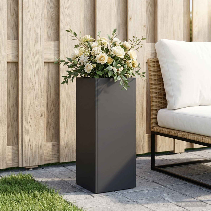 Vază pentru Grădină Negru 20 x 20 x 40 cm Oțel laminat la rece WALTI