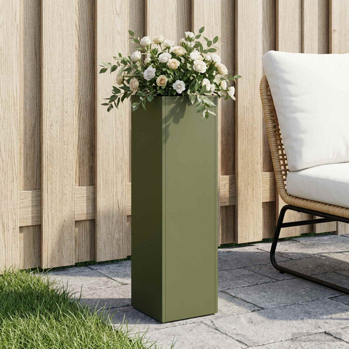 Vază pentru Grădină Verde măsliniu 20 x 20 x 75 cm WALTI