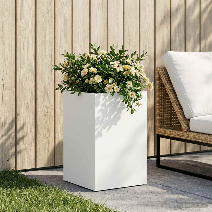 Vază pentru Grădină Alb 30 x 30 x 40 cm Oțel laminat la rece WALTI
