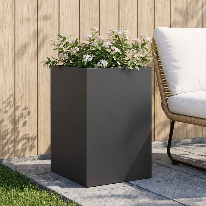 Vază pentru Grădină Negru 40 x 40 x 75 cm Oțel laminat la rece WALTI
