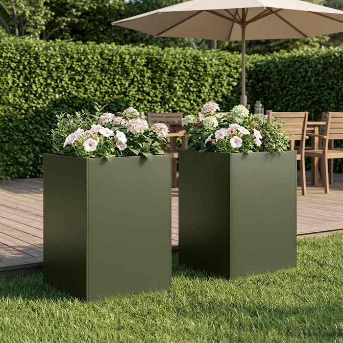 Vază pentru Grădină 2 buc. Verde măsliniu 50 x 50 x 75 cm - WALTI WALTI