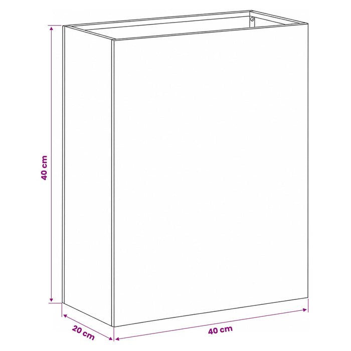 Vază pentru Grădină 2 buc. Antracit 40 x 20 x 40 cm WALTI