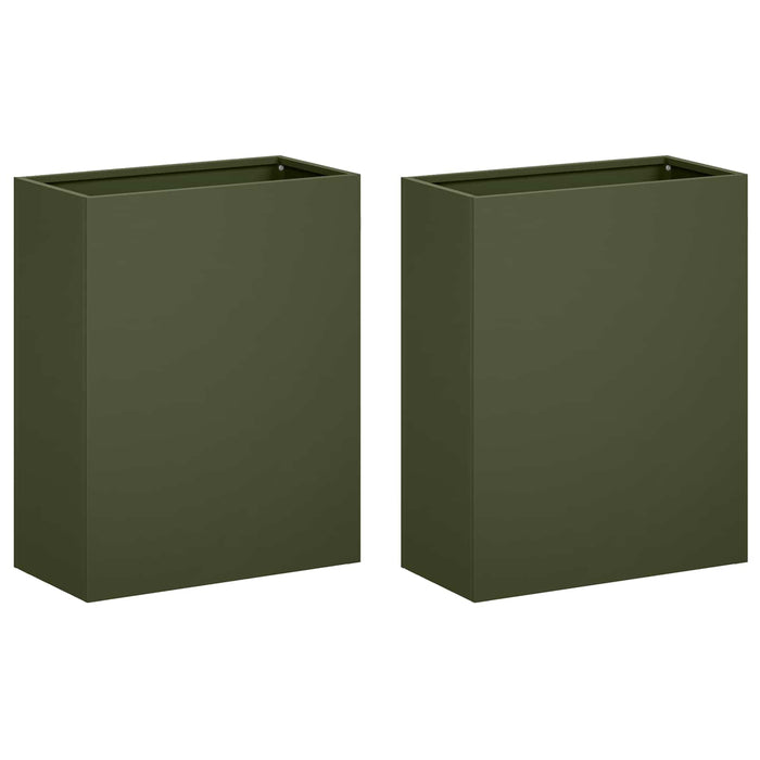 Vază pentru Grădină 2 buc. Verde măsliniu 40 x 20 x 50 cm - WALTI WALTI