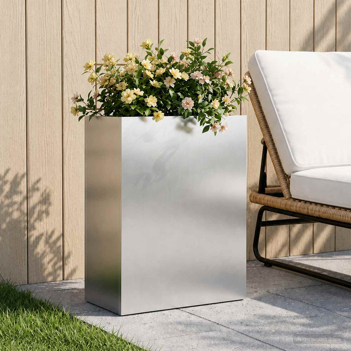 Vază pentru Grădină Argintiu 40 x 20 x 50 cm Oţel inoxidabil - WALTI WALTI