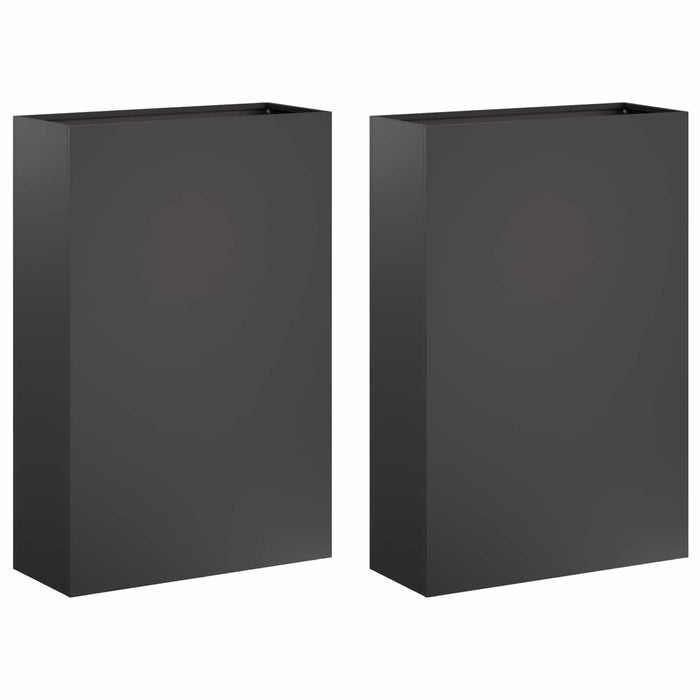 Vază pentru Grădină 2 buc. Negru 40 x 20 x 75 cm - WALTI WALTI