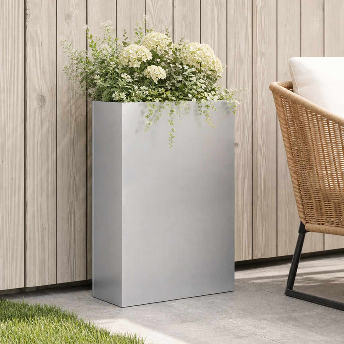 Vază pentru Grădină Argintiu 40 x 20 x 75 cm Oțel Galvanizat WALTI