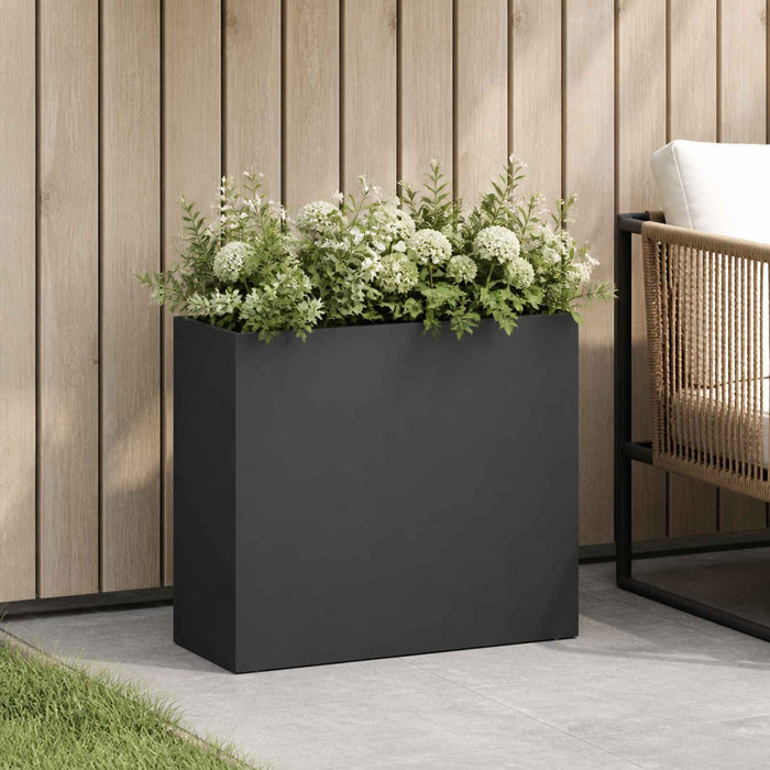 Vază pentru Grădină Negru 50 x 20 x 40 cm Oțel laminat la rece WALTI