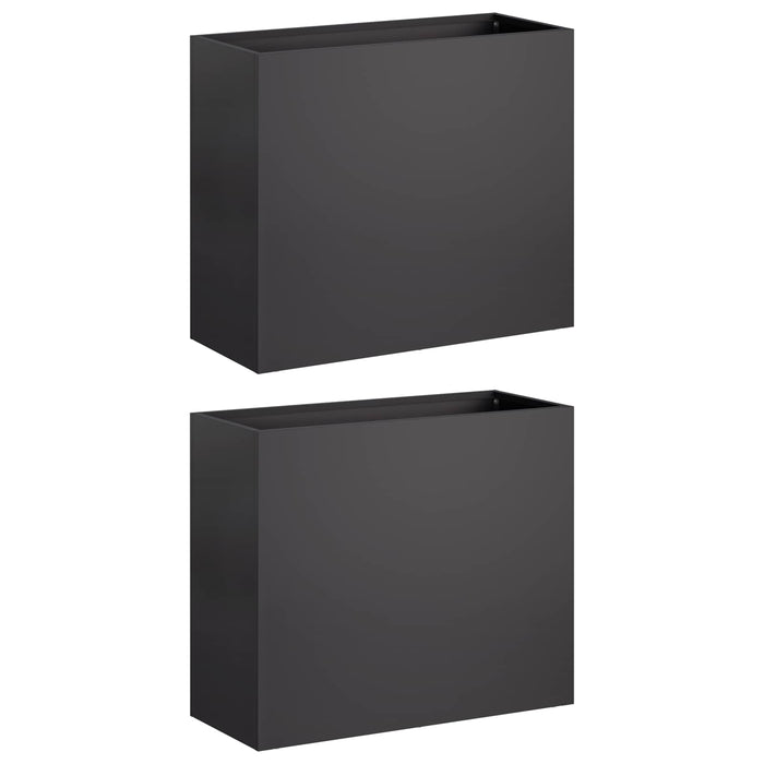 Vază pentru Grădină 2 buc. Negru 50 x 20 x 40 cm WALTI