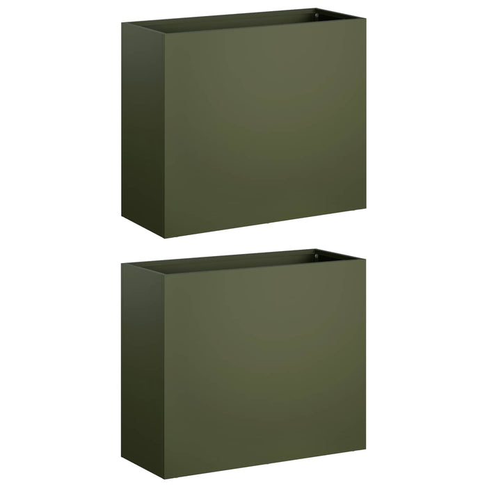 Vază pentru Grădină 2 buc. Verde măsliniu 50 x 20 x 40 cm WALTI
