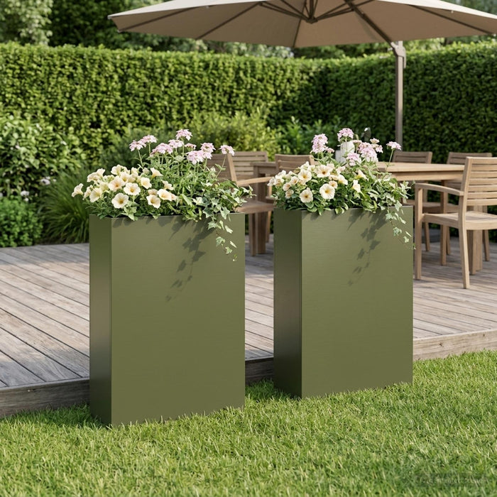 Vază pentru Grădină 2 buc. Verde măsliniu 50 x 20 x 75 cm WALTI