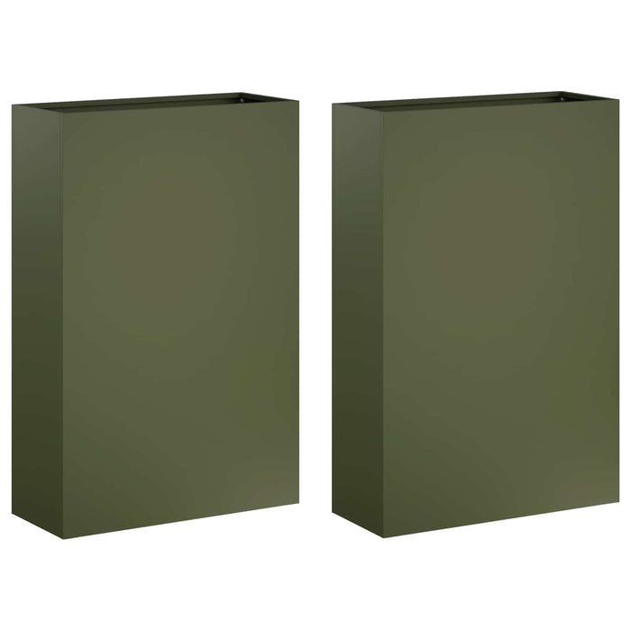 Vază pentru Grădină 2 buc. Verde măsliniu 50 x 20 x 75 cm WALTI